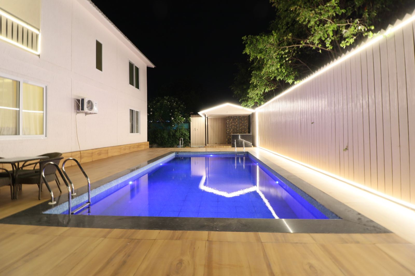 Night pool view 2